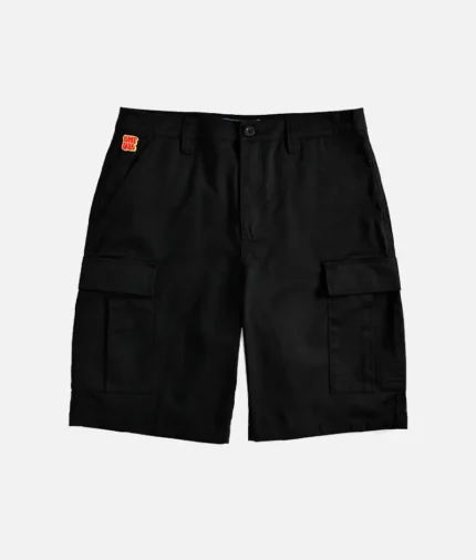 Empyre Cargo Loose Fit Black Skate Shorts