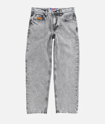 Empyre Embroidered Logo Grey Denim Jeans