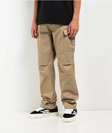 Empyre Kids Loose Fit Khaki Cargo Skate Pants